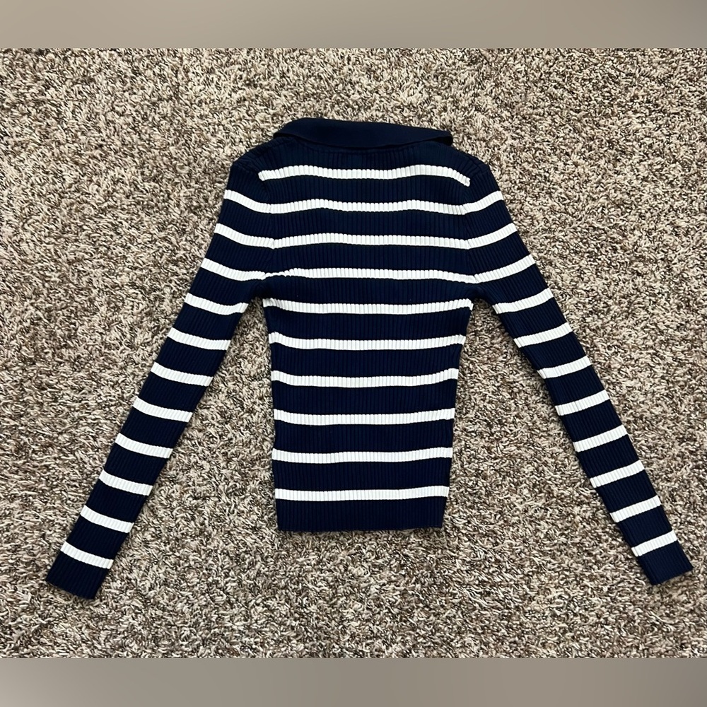 Milk And Honey Knitwear Blue And White striped Top Size M (0714) - Picture 4 of 13